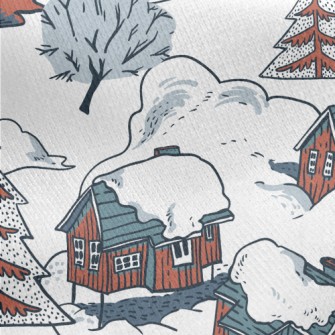 Winter Red Cottage Jersey Backed Fleece