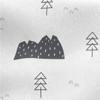 Lovely Winter Snow Mountains Jersey Backed Fleece