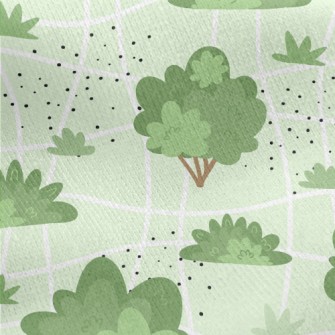 Bushes And Trees Jersey Backed Fleece