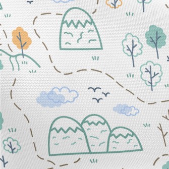 Hills And Trees Graffiti Pongee