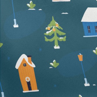 Winter Christmas Cottage Pongee