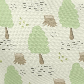 Hand Drawn Cartoon Forest Pongee
