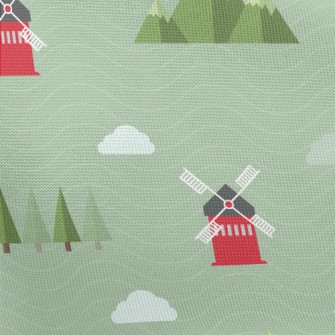 Cute Farm Windmill Pongee