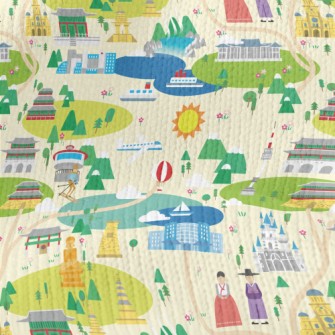 South Korea Tourist Map Stretch Jersey