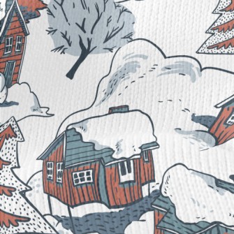 Winter Red Cottage Stretch Jersey