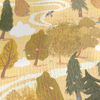 Hand Drawn Summer Forest Stretch Jersey