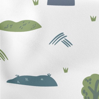 Lovely Hills And Forests Lightweight Cotton Poplin