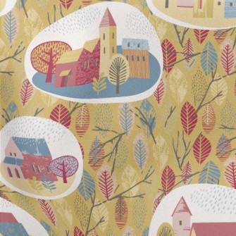 Autumn Rainy Town Lightweight Cotton Poplin