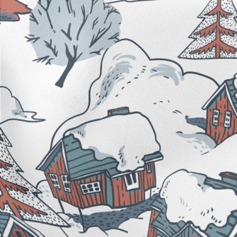 Winter Red Cottage Lightweight Cotton Poplin