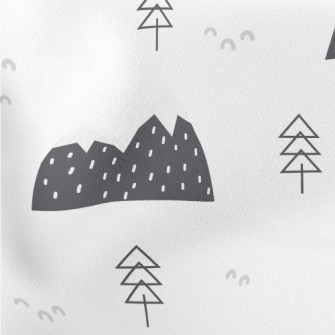 Lovely Winter Snow Mountains Lightweight Cotton Poplin