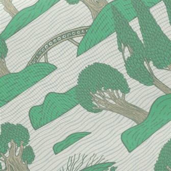 Green Trees Island Midweight Cotton Poplin