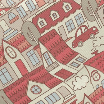 Red Roof Town Midweight Cotton Poplin