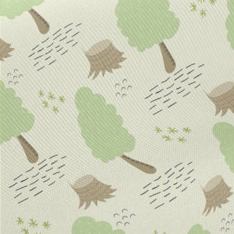 Hand Drawn Cartoon Forest Midweight Cotton Poplin