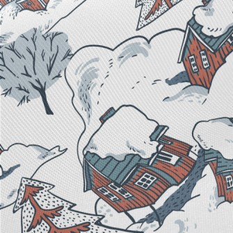 Winter Red Cottage Midweight Cotton Poplin