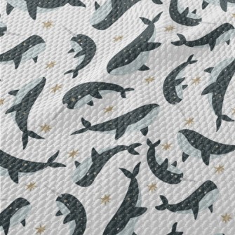 Starry Sky Pattern Whale Birdseye Piqué