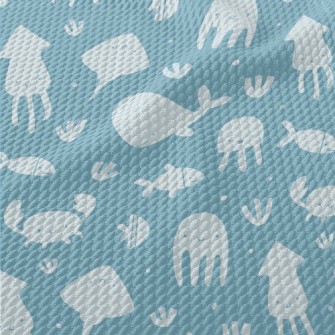 Smiley Underwater Creature Birdseye Piqué