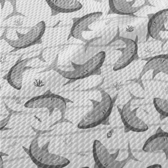 Dangerous Cartoon Shark Birdseye Piqué