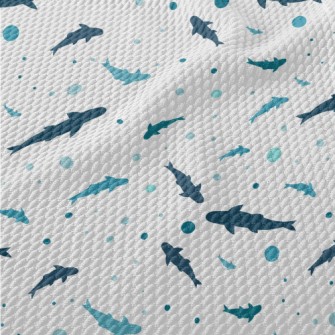 Blue Shark Silhouette Birdseye Piqué