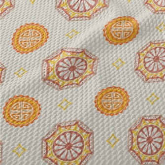 Traditional Asian Pattern Birdseye Piqué