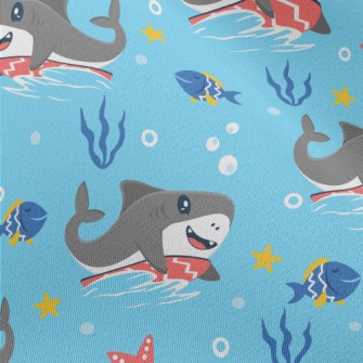 Cute Surfing Shark Chiffon