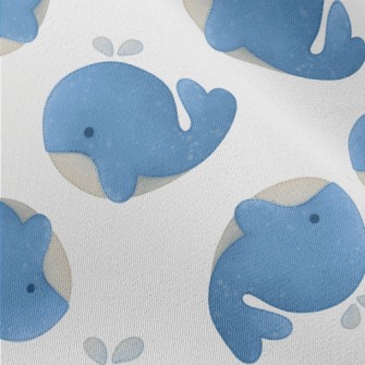 Cute Watercolor Whale Chiffon
