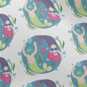 Hand Drawn Happy Mermaid Chiffon