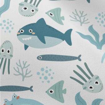 Big Eyed Underwater Animals Chiffon