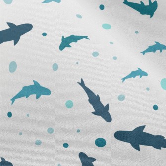 Blue Shark Silhouette Chiffon
