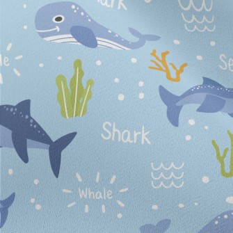Cartoon Whale And Shark Chiffon