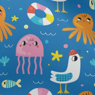 Summer Seagulls And Ocean Chiffon