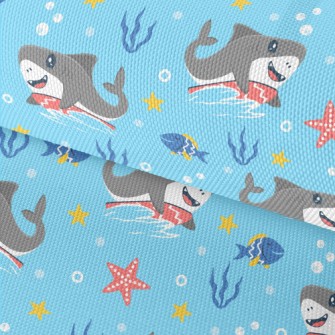 Cute Surfing Shark Waterproof Oxford