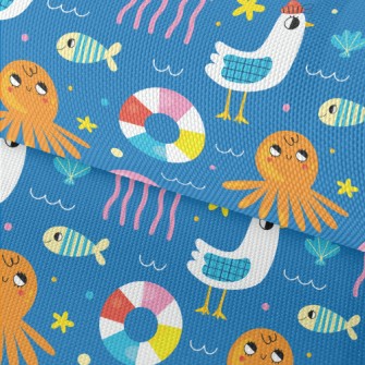 Summer Seagulls And Ocean Waterproof Oxford