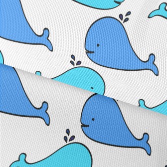 Hand Drawn Spouting Whale Waterproof Oxford