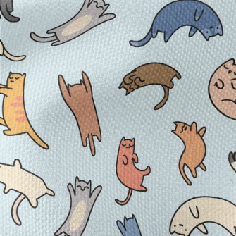 Doodle Colored Cat Waterproof Canvas