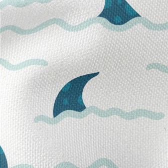 Hand Drawn Blue Shark Fin Waterproof Canvas