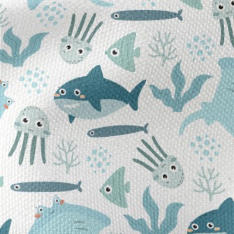 Big Eyed Underwater Animals Waterproof Canvas