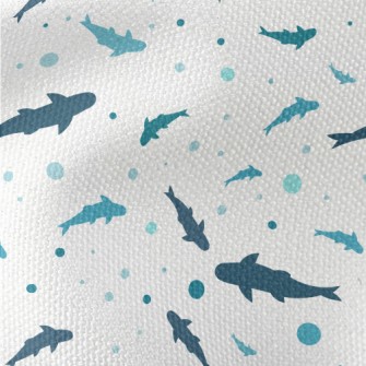 Blue Shark Silhouette Waterproof Canvas