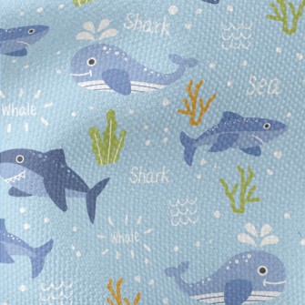 Cartoon Whale And Shark Waterproof Canvas