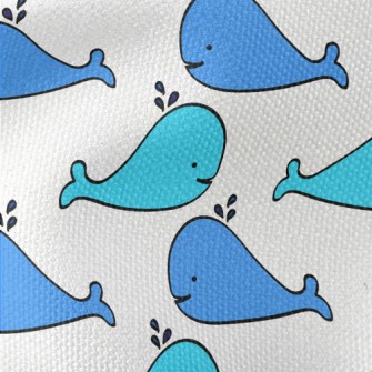 Hand Drawn Spouting Whale Waterproof Canvas