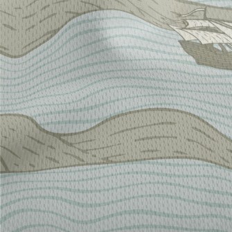 Hand Drawn Sailboat And Island Athletic Mesh Flat Back