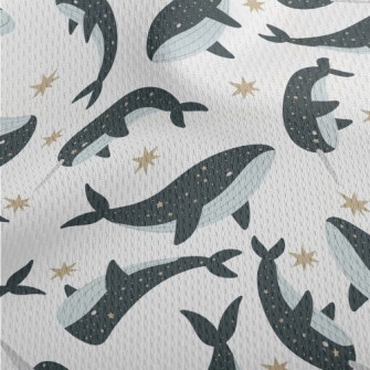 Starry Sky Pattern Whale Athletic Mesh Flat Back