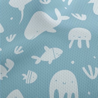 Smiley Underwater Creature Athletic Mesh Flat Back