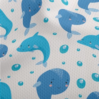 Cute Blue Whale Athletic Mesh Flat Back