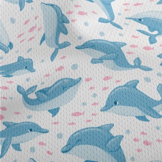 Happy Cute Dolphin Athletic Mesh Flat Back