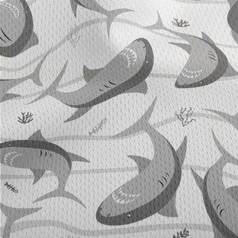 Dangerous Cartoon Shark Athletic Mesh Flat Back