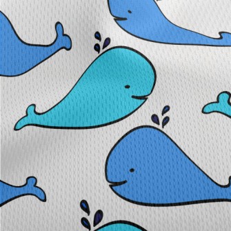 Hand Drawn Spouting Whale Athletic Mesh Flat Back
