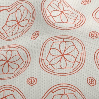 Hand Drawn Korean Pattern Athletic Mesh Flat Back