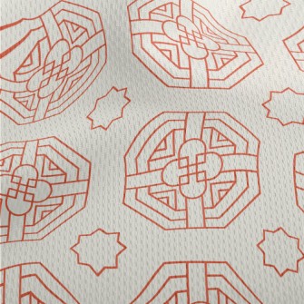 Korean Geometric Pattern Athletic Mesh Flat Back