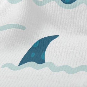 Hand Drawn Blue Shark Fin Terry