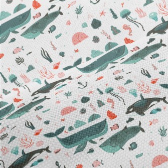 Hand Drawn Beautiful Ocean Performance Linen